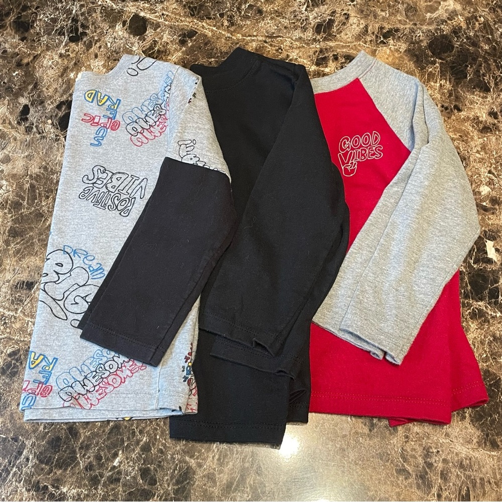 Garanimals Long Sleeve Tees - Gray, Black, Red